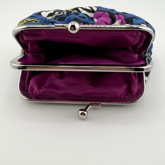 Vera Bradley Blue Floral kiss coin purse painted paisley exact - Picture 6 of 13